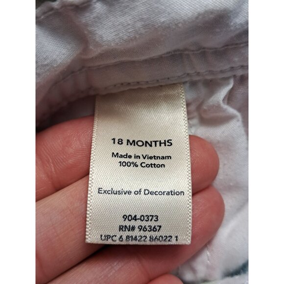 OshKosh BGosh Patchwork Overalls Dress 18M Multicolor Pastel Cotton Toddler Girl - Picture 6 of 8